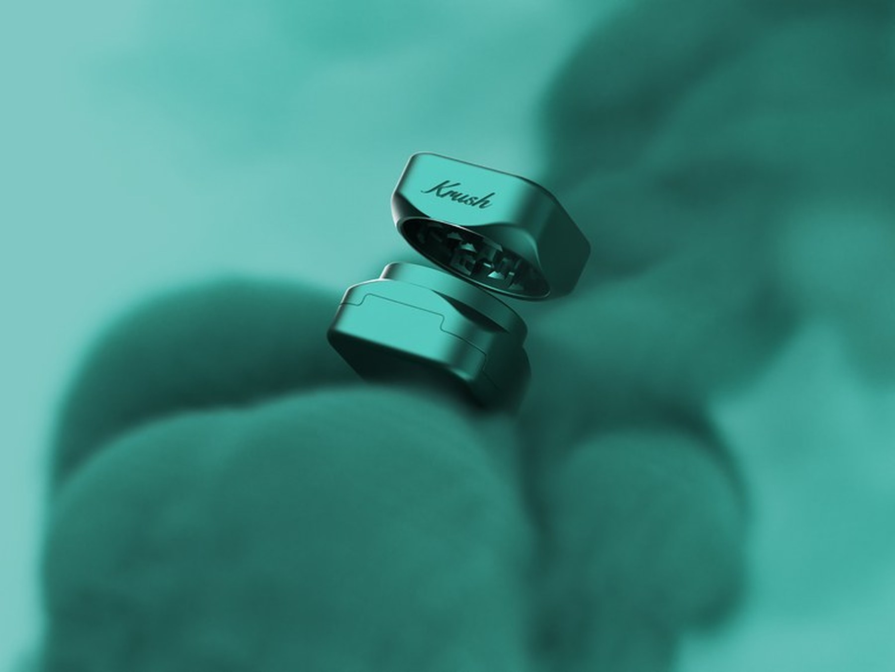 A Krush square grinder on a soft studio backdrop